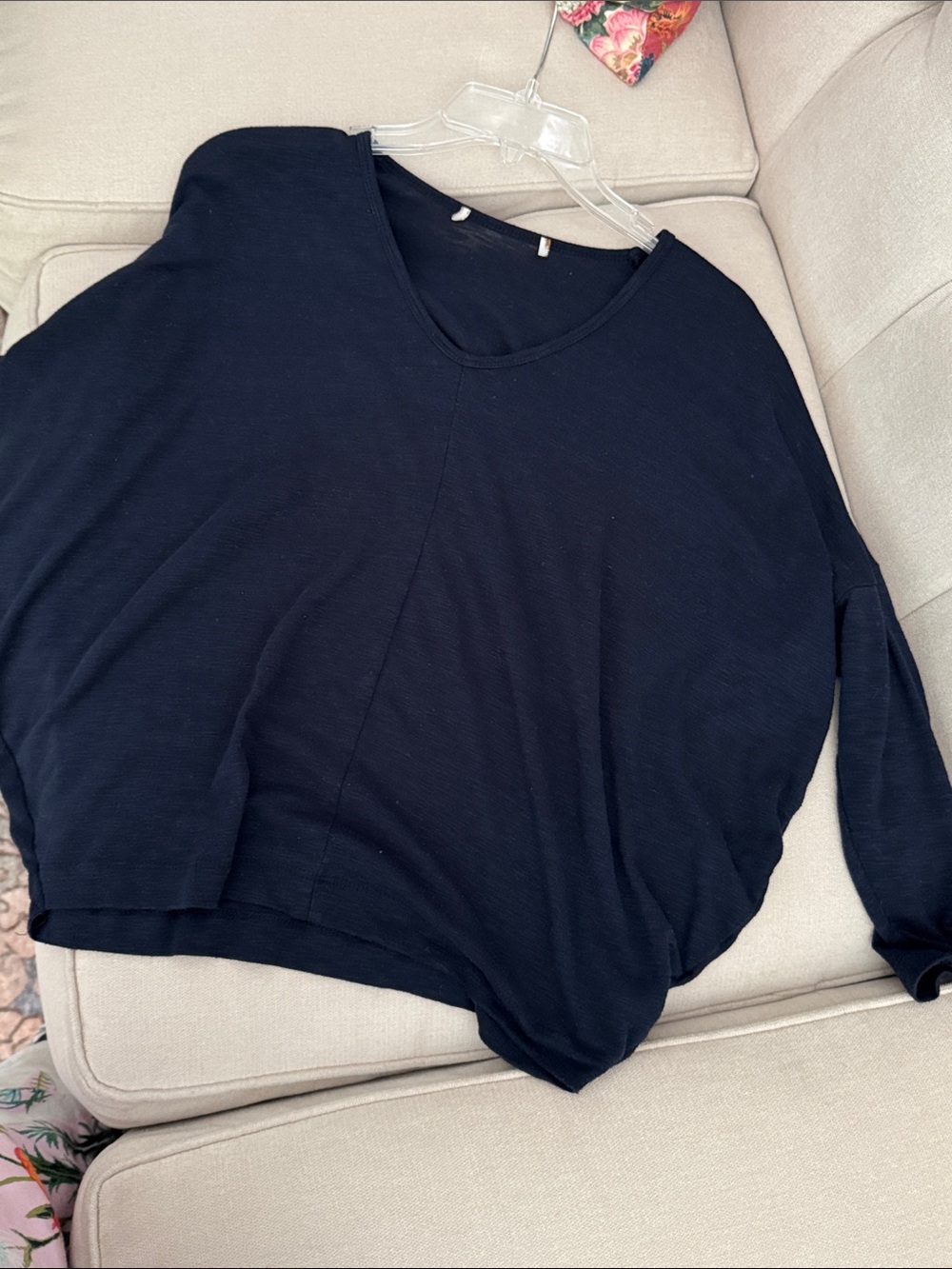 Navy Dolman Sleeve Top